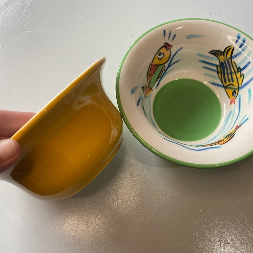 Les Tropiques by Strata Group Handpainted Nautical Bowls with Fish Pattern​
